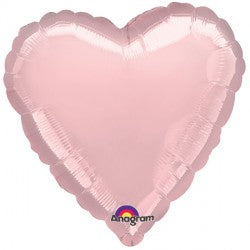 Pearl Pastel Pink Metallic Heart Balloon - 18" Foil