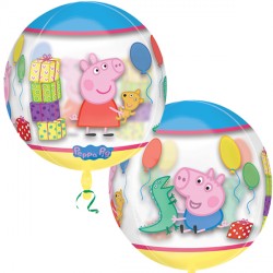 Peppa Pig Clear Orbz Balloon - Foil 15"/38cm w x 16"/40cm