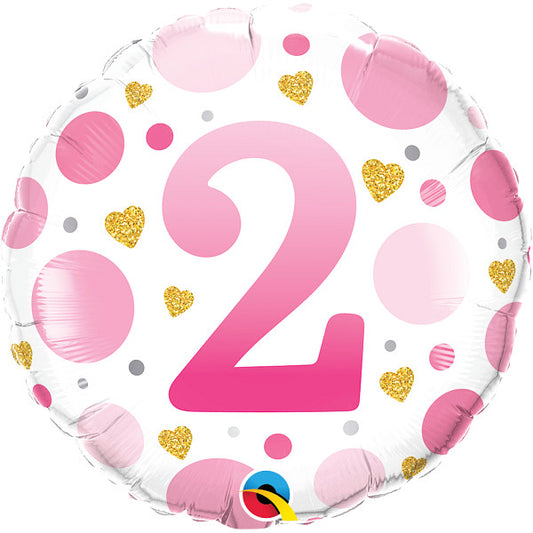 Pink Dots Age 2 - 18" Foil