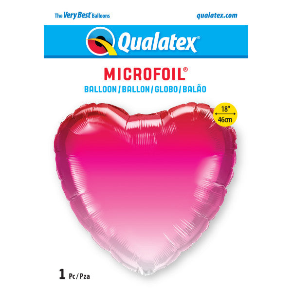 PINK OMBRE Heart Balloon - 18" Foil Packaged