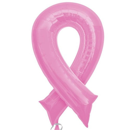 Pink Ribbon SuperShape Balloons - Foil 20"/51cm w x 36"/91cmh