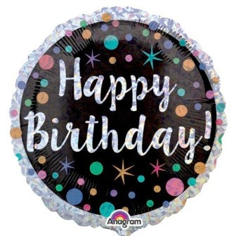 Happy Birthday Polka Dot Balloon - 18" Foil