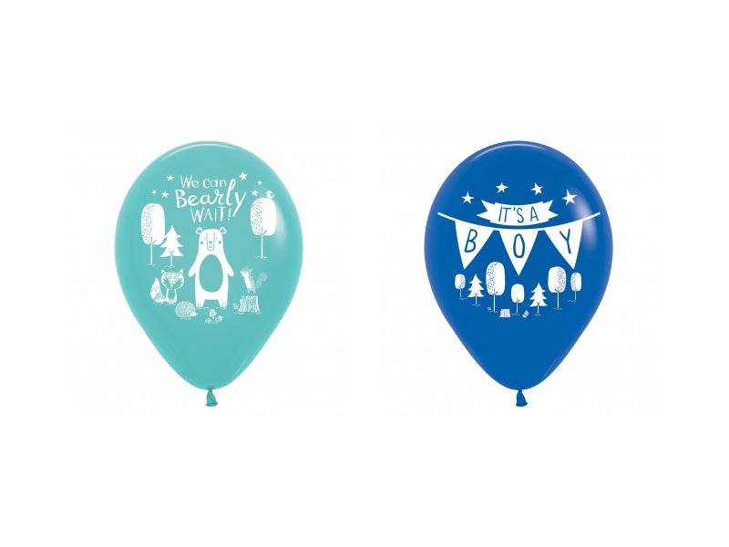 Its a Boy 4 Sided Latex Balloons 11"/28cm - 1 PKG/6
