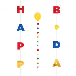 Primary Birthday Balloon Fun Strings - 1.82m
