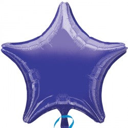 Purple Metallic Star Balloon - 18" Foil