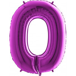 Purple Number 0 Balloon - 40" Foil