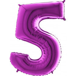 Purple Number 5 Balloon - 40" Foil