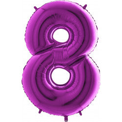 Purple Number 8 Balloon - 40" Foil