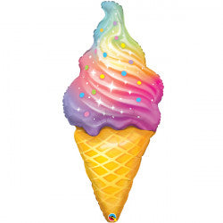 Rainbow Swirl Ice Cream Supershape Balloon - 45" Foil