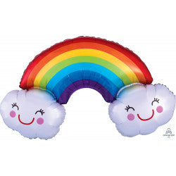 Rainbow With Clouds Supershape Balloon - (37" x 22")