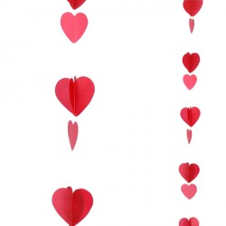 Red & White Hearts Balloon Tails - (1.2m)