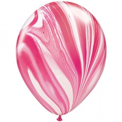 Red & White Superagate Balloons - 11″ Latex (25ct)