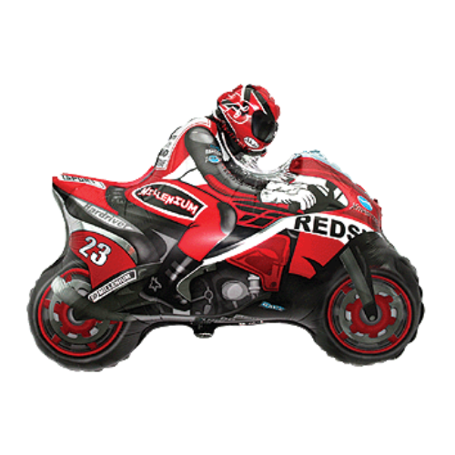 Red Motor Racing Mini Air-Filled Foil – 14"