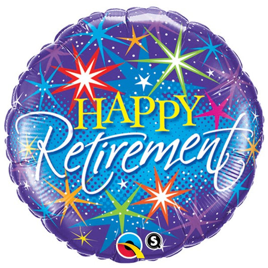 Retirement Colourful Bursts Balloon - 18" Foil