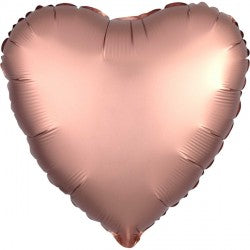 Rose Copper Satin Luxe Heart - 18″ Foil