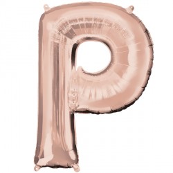 Rose Gold Letter 'P' Balloon - 34" Foil