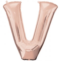 Rose Gold Letter 'V' Balloon - 34" Foil
