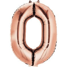 Rose Gold Number 0 Balloon - 34" Foil