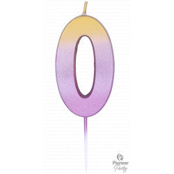 Rose Gold Ombre Number "0" Candle