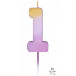 Rose Gold Ombre Number "1" Candle