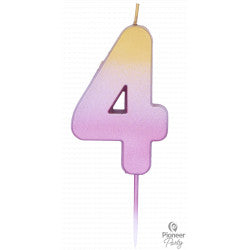 Rose Gold Ombre Number "4" Candle