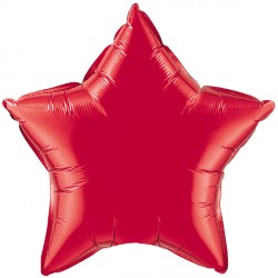 Ruby Red Star Balloon - 20" Foil