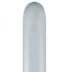 Silver Metallic Modelling Balloons - 160Q Latex (100ct)