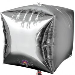 Silver Cubez Balloon - (3ct) 15"/38cm