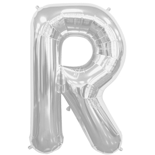 Silver Letter 'R' Balloon - (16"/40cm) Foil