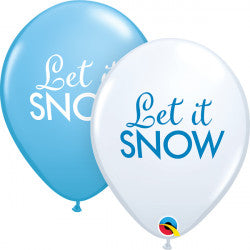 Robin's Egg Blue & White Simply Let It Snow Balloon - 11" Latex (25ct)