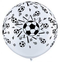 White Soccer Balls Balloons - 36" Latex (2ct)