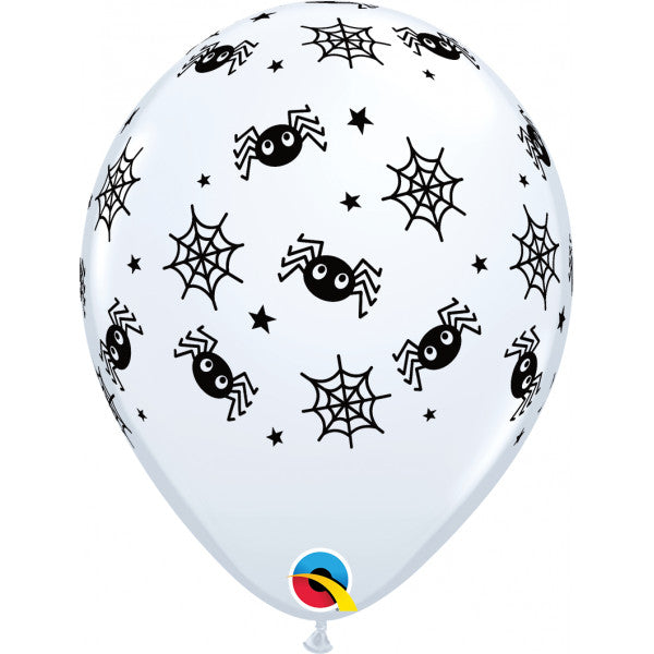 SPIDERS WEBS & STARS ASSORTMENT Halloween latex Balloons -11" (25CT)