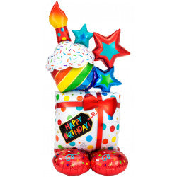 Stacked Birthday Icons AirLoonz Large Balloons - Foil