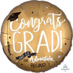 The Adventure Begins Grad Jumbo Balloon - (28" x 28")