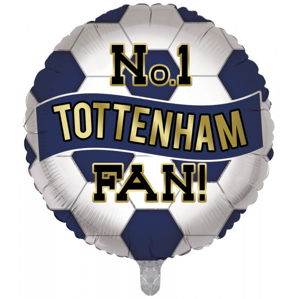 NO.1 TOTTENHAM FAN BLUE & WHITE FOOTBALL 18" ROUND PKT