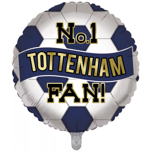 NO.1 TOTTENHAM FAN BLUE & WHITE FOOTBALL 18" ROUND PKT