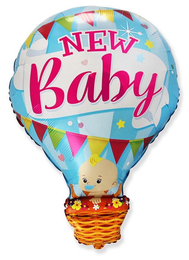 Hot Air Balloon Baby Boy Shape Balloon - Foil