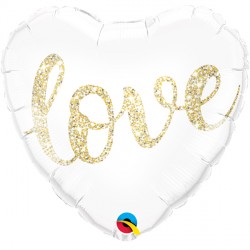Gold Glitter Love Balloon - 18" Foil