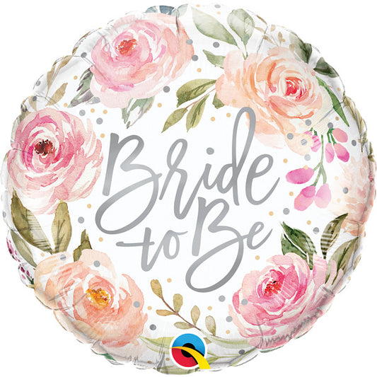 Watercolour Roses Bride to Be Balloon - 18" Foil