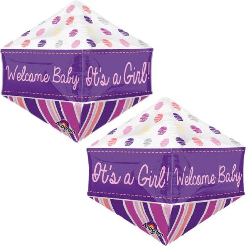 Welcome Baby Girl Angelz Balloon - Foil