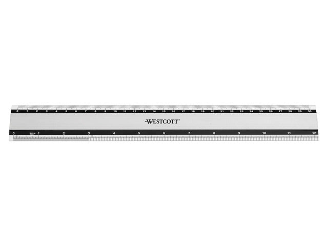 Westcott 12"/30cm Steel Ruler anti slip- (Soft Back)