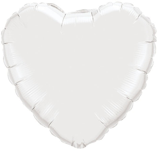 White Jumbo Heart Balloon - 36" Foil Unpackaged