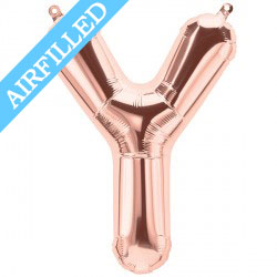 Rose Gold Letter 'Y' Mini Balloon - 16" Foil
