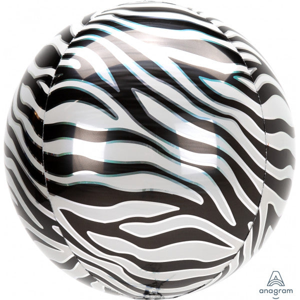 Zebra Print Orbz Balloon - (15" x 16")